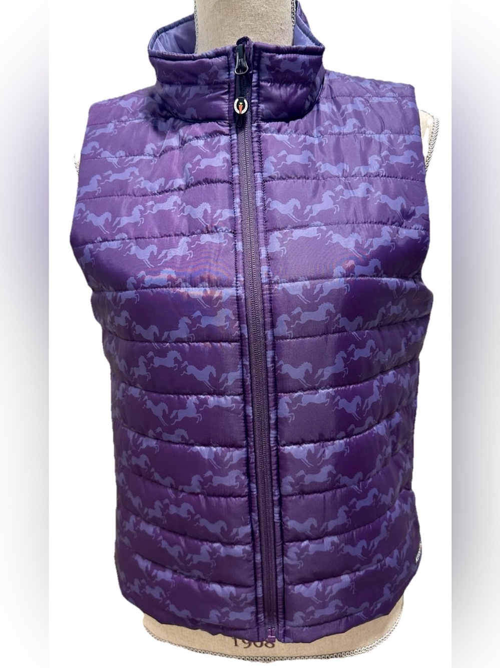 Kerrits Youth Horse Crazy Quilted Vest XL Purple Equestrian Performance Sports